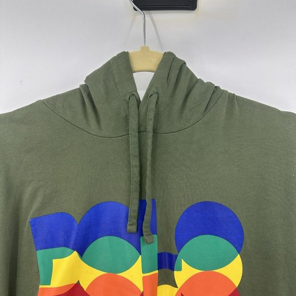 Polo Ralph Lauren Sz M Green Stacked Logo Graphic Print Hooded T-Shirt Hoodie - Picture 8 of 12